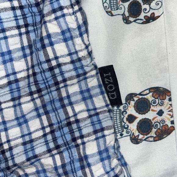 Izod Mens Plaid Boxers sleepwear size Large Blue and White - Picture 4 of 5